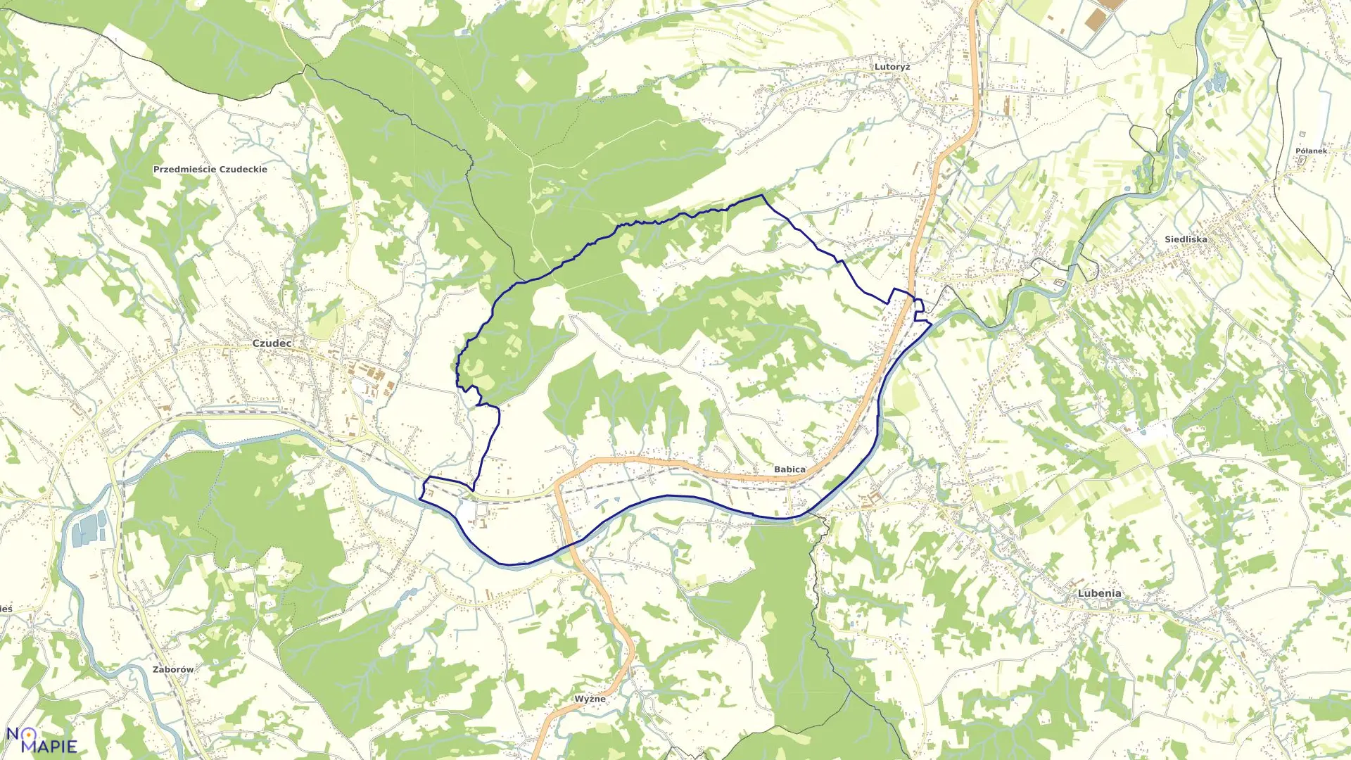 Mapa obrębu BABICA w gminie Czudec